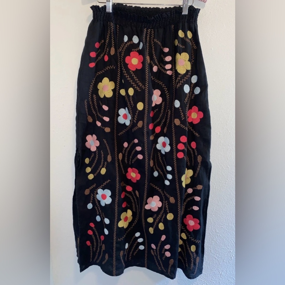 Johnny Was Joni Maxi Skirt with Colorful Floral Embroidery - Picture 3 of 5
